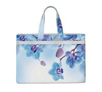 Hnnkloy Orchidee Fiori Naturali,Borsa portadocumenti in tela con cerniera, borsa a mano, valigetta per scuola e ufficio