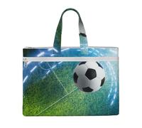 Hnnkloy Pallone da calcio stampato,Borsa portadocumenti in tela con cerniera, borsa a mano, valigetta per scuola e ufficio