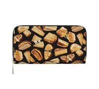 Hnnkloy panini al formaggio grigliati, Portafogli in pelle PU, grande capacità, portafoglio con pochette per uomo e donna