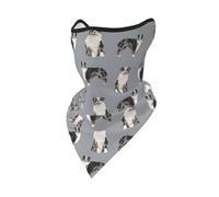 Hnnkloy Pastore australiano blu merle cane grigio semplice,Maschera protettiva morbida per il viso, scaldacollo, mezza maschera, sciarpa, maschera sportiva