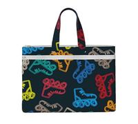 Hnnkloy Pattini colorati e luminosi,Borsa portadocumenti in tela con cerniera, borsa a mano, valigetta per scuola e ufficio