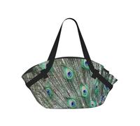 Hnnkloy Pavone che mostra le piume con le ali aperte,Tappetino da campeggio multifunzionale pieghevole, coperta da picnic utilizzabile anche come borsa da campeggio.