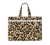 Hnnkloy Pelle di leopardo, ghepardo, giaguaro,Borsa portadocumenti in tela con cerniera, borsa a mano, valigetta per scuola e ufficio