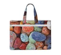 Hnnkloy Pietre colorate stampate,Borsa portadocumenti in tela con cerniera, borsa a mano, valigetta per scuola e ufficio