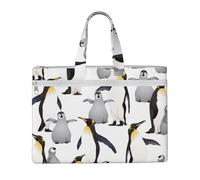Hnnkloy Pinguini,Borsa portadocumenti in tela con cerniera, borsa a mano, valigetta per scuola e ufficio