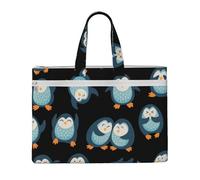 Hnnkloy Pinguini con motivo a cartoni animati,Borsa portadocumenti in tela con cerniera, borsa a mano, valigetta per scuola e ufficio