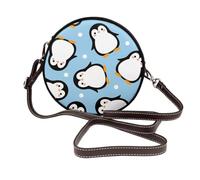 Hnnkloy Pinguino soffice Inverno soffice,Borsa a tracolla in pelle sintetica, borsa a tracolla rotonda - borsetta circolare da donna