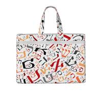 Hnnkloy Polvere creativa dell'alfabeto ebraico,Borsa portadocumenti in tela con cerniera, borsa a mano, valigetta per scuola e ufficio