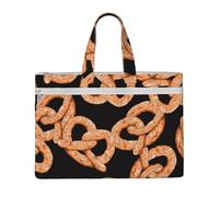 Hnnkloy Pretzel fresco,Borsa portadocumenti in tela con cerniera, borsa a mano, valigetta per scuola e ufficio