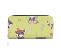 Hnnkloy Procione Kawaii carino, Portafogli in pelle PU, grande capacità, portafoglio con pochette per uomo e donna