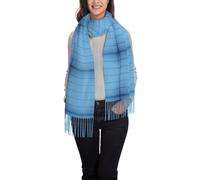 Hnnkloy Programmatore Codice binario blu per computer,Sciarpa in cashmere imitazione moda da donna, scialle leggero con nappe 197x72 cm