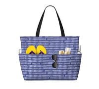 Hnnkloy Programmatore Codice binario per computer Viola,Borsa da spiaggia di grande capacità, borsa da viaggio a tracolla per donna, borsa a mano impermeabile