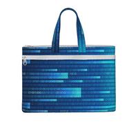 Hnnkloy Programmatore Codice Blu,Borsa portadocumenti in tela con cerniera, borsa a mano, valigetta per scuola e ufficio