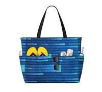 Hnnkloy Programmatore di codice blu,Borsa da spiaggia di grande capacità, borsa da viaggio a tracolla per donna, borsa a mano impermeabile