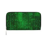 Hnnkloy Programmatore di codifica dei dati binari, Portafogli in pelle PU, grande capacità, portafoglio con pochette per uomo e donna