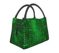 Hnnkloy Programmatore di codifica di dati binari,Borsa termica portatile, borsa porta pranzo isolata, borsa termica resistente, borsa frigo riutilizzabile
