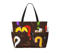 Hnnkloy Punto interrogativo colorato,Borsa da spiaggia di grande capacità, borsa da viaggio a tracolla per donna, borsa a mano impermeabile