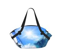 Hnnkloy Quattro delfini nel mare delle balene,Tappetino da campeggio multifunzionale pieghevole, coperta da picnic utilizzabile anche come borsa da campeggio.