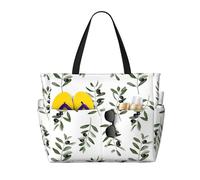 Hnnkloy Ramo d'ulivo in stile acquerello natura,Borsa da spiaggia di grande capacità, borsa da viaggio a tracolla per donna, borsa a mano impermeabile