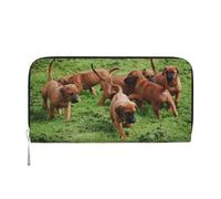 Hnnkloy Rhodesian Ridgebacks Cani Cuccioli Animali Domestici Famiglia, Portafogli in pelle PU, grande capacità, portafoglio con pochette per uomo e donna