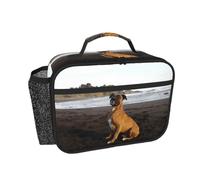 Hnnkloy Ritratto di un cane boxer color marrone spiaggia,Borsa termica portatile, resistente, borsa porta pranzo isolante, borsa frigo riutilizzabile