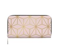 Hnnkloy Rosa metallizzato astrale oro, Portafogli in pelle PU, grande capacità, portafoglio con pochette per uomo e donna