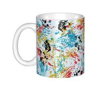 Hnnkloy Schizzi d'inchiostro, motivo astratto,Tazza in ceramica grande, adatta per caffè, cucina, ristorante, ufficio, bar, 330 ml