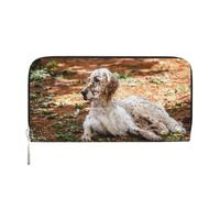 Hnnkloy Setter inglese Autunno Animali domestici Cani Inglese, Portafogli in pelle PU, grande capacità, portafoglio con pochette per uomo e donna