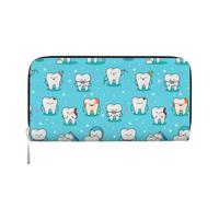 Hnnkloy Sfondo dei denti, Portafogli in pelle PU, grande capacità, portafoglio con pochette per uomo e donna