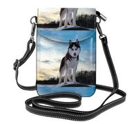 Hnnkloy Siberian Husky,Borsette per cellulari da donna, piccole borse a tracolla - Portafoglio per cellulare in pelle PU con scomparti per carte di credito