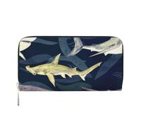 Hnnkloy Squalo Balena Vita marina, Portafogli in pelle PU, grande capacità, portafoglio con pochette per uomo e donna