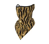 Hnnkloy Stampa animalier con glitter oro,Maschera protettiva morbida per il viso, scaldacollo, mezza maschera, sciarpa, maschera sportiva