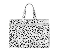 Hnnkloy Stampa animalier in bianco e nero con pois dalmata,Borsa portadocumenti in tela con cerniera, borsa a mano, valigetta per scuola e ufficio