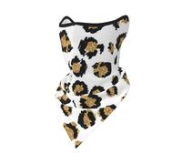 Hnnkloy Stampa animalier leopardata nera con glitter oro,Maschera protettiva morbida per il viso, scaldacollo, mezza maschera, sciarpa, maschera sportiva