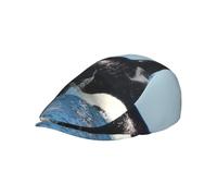 Hnnkloy Stampa di un'orca assassina, Cappello Piatto da Uomo, Berretto da Strillone da Uomo, Berretto Regolabile da Guida