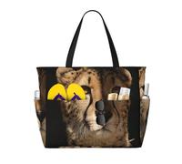 Hnnkloy Stampa ghepardo bianco,Borsa da spiaggia di grande capacità, borsa da viaggio a tracolla per donna, borsa a mano impermeabile