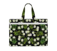 Hnnkloy Stella alpina alpina svizzera floreale,Borsa portadocumenti in tela con cerniera, borsa a mano, valigetta per scuola e ufficio