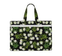 Hnnkloy Stella alpina alpina svizzera floreale,Borsa portadocumenti in tela con cerniera, borsa a mano, valigetta per scuola e ufficio