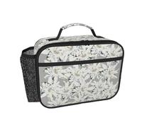 Hnnkloy Stella alpina moderna, fiori alpini svizzeri,Borsa termica portatile, resistente, borsa porta pranzo isolante, borsa frigo riutilizzabile