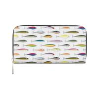 Hnnkloy Stile esca da pesca, Portafogli in pelle PU, grande capacità, portafoglio con pochette per uomo e donna