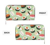 Hnnkloy Sushi su verde stampato, Portafogli in pelle PU, grande capacità, portafoglio con pochette per uomo e donna