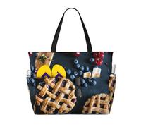 Hnnkloy Torta ai frutti di bosco,Borsa da spiaggia di grande capacità, borsa da viaggio a tracolla per donna, borsa a mano impermeabile