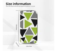 Hnnkloy Triangoli casuali verde lime grigio nero su bianco, Portafogli in pelle PU, grande capacità, portafoglio con pochette per uomo e donna