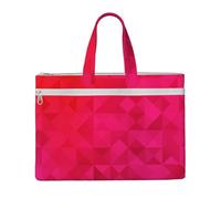 Hnnkloy Triangolo fucsia geometrico,Borsa portadocumenti in tela con cerniera, borsa a mano, valigetta per scuola e ufficio