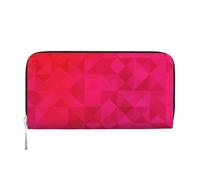 Hnnkloy Triangolo fucsia geometrico, Portafogli in pelle PU, grande capacità, portafoglio con pochette per uomo e donna