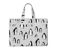 Hnnkloy Una pletora di pinguini,Borsa portadocumenti in tela con cerniera, borsa a mano, valigetta per scuola e ufficio