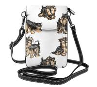 Hnnkloy Yorkshire Terrier,Borsette per cellulari da donna, piccole borse a tracolla - Portafoglio per cellulare in pelle PU con scomparti per carte di credito