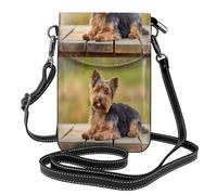 Hnnkloy Yorkshire Terrier,Borsette per cellulari da donna, piccole borse a tracolla - Portafoglio per cellulare in pelle PU con scomparti per carte di credito