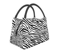 Hnnkloy Zebra di base,Borsa termica portatile, borsa porta pranzo isolata, borsa termica resistente, borsa frigo riutilizzabile