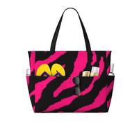 Hnnkloy Zebra nera rosa,Borsa da spiaggia di grande capacità, borsa da viaggio a tracolla per donna, borsa a mano impermeabile